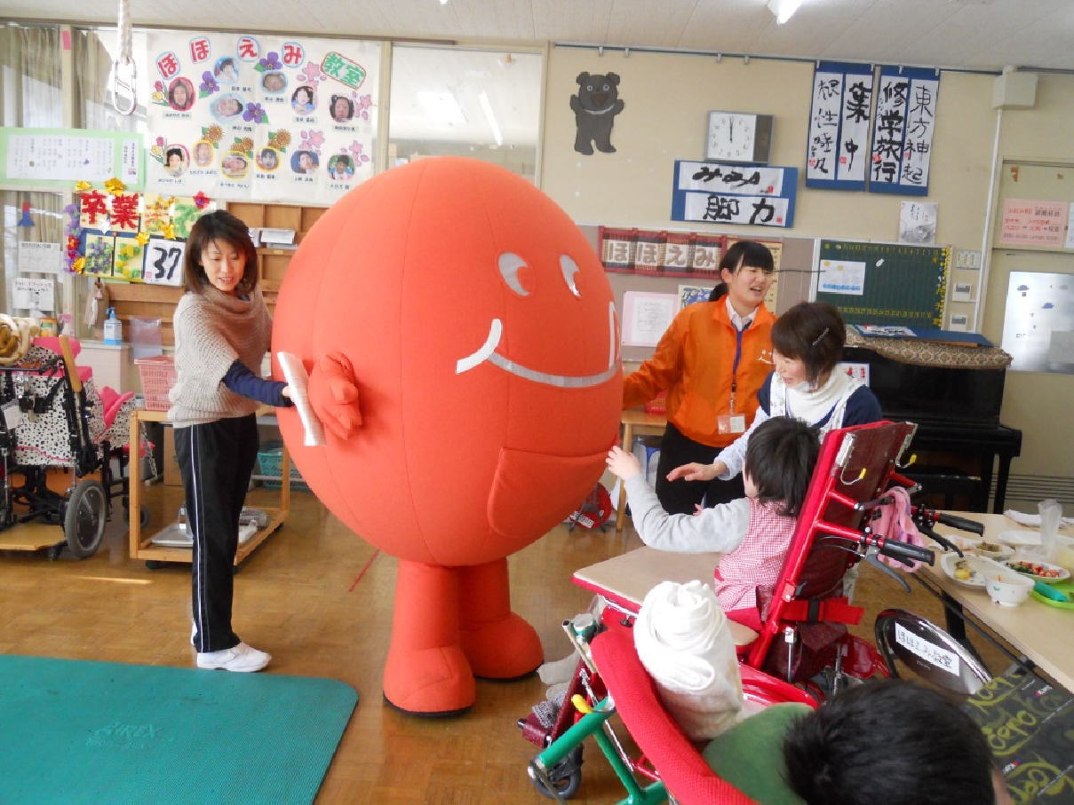 旬ちゃん学校訪問 長野養護学校 おいしい信州ふーどキャンペーン